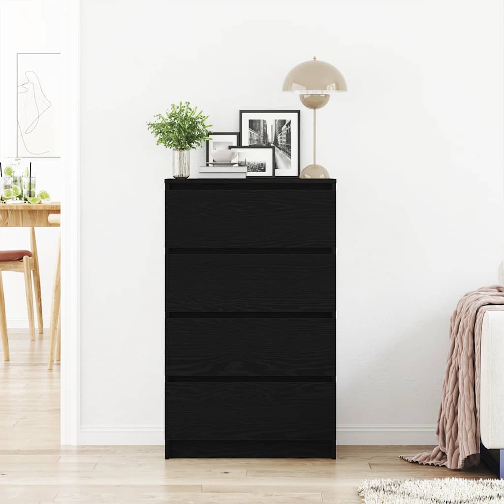 Buffet chêne noir 60x35x98,5 cm bois d'ingénierie - XIOS