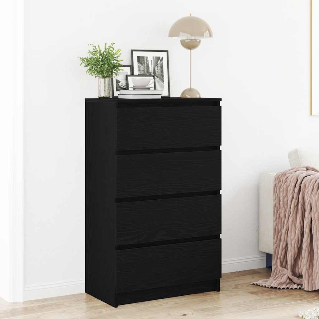 Buffet chêne noir 60x35x98,5 cm bois d'ingénierie - XIOS