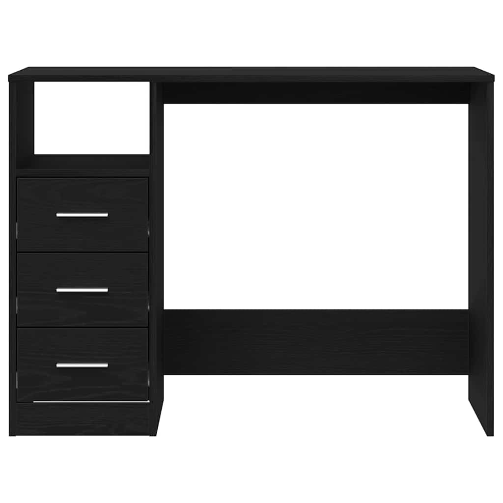 Bureau avec tiroirs en chêne noir 102 x 50 x 76 cm bois d'ingénierie - XIOS