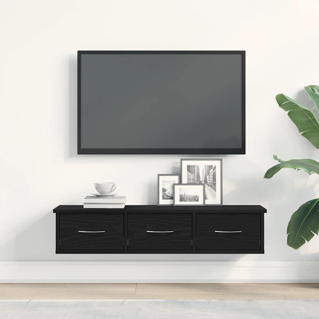 Armoire murale chêne noir 88x26x18,5 cm bois d'ingénierie - XIOS
