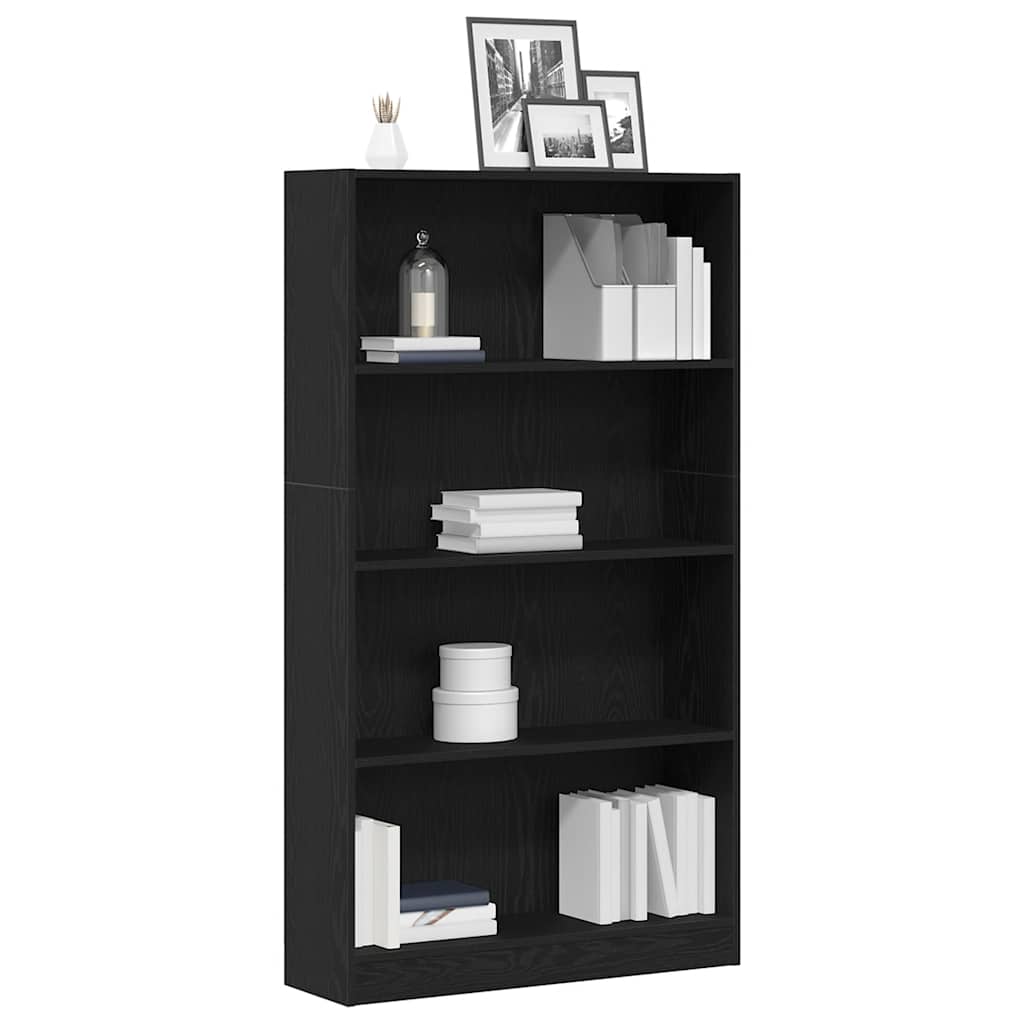 Bibliothèque à 4 niveaux chêne noir 80x24x143 cm - XIOS