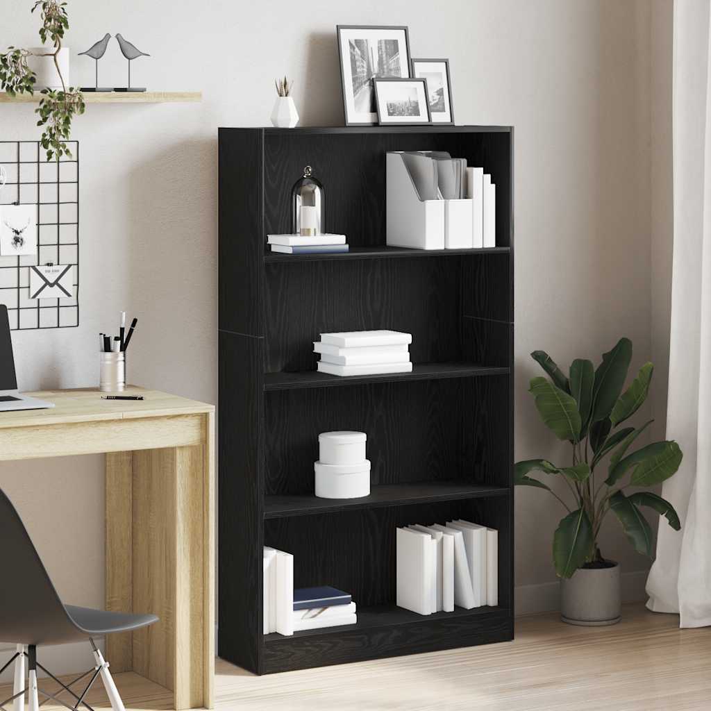 Bibliothèque à 4 niveaux chêne noir 80x24x143 cm - XIOS