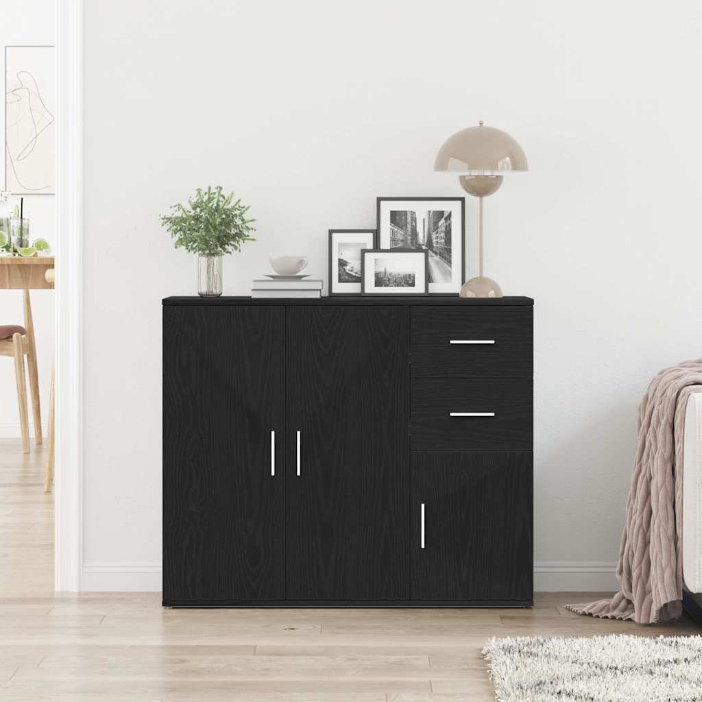 Buffet chêne noir 91x29,5x75 cm bois d'ingénierie - XIOS