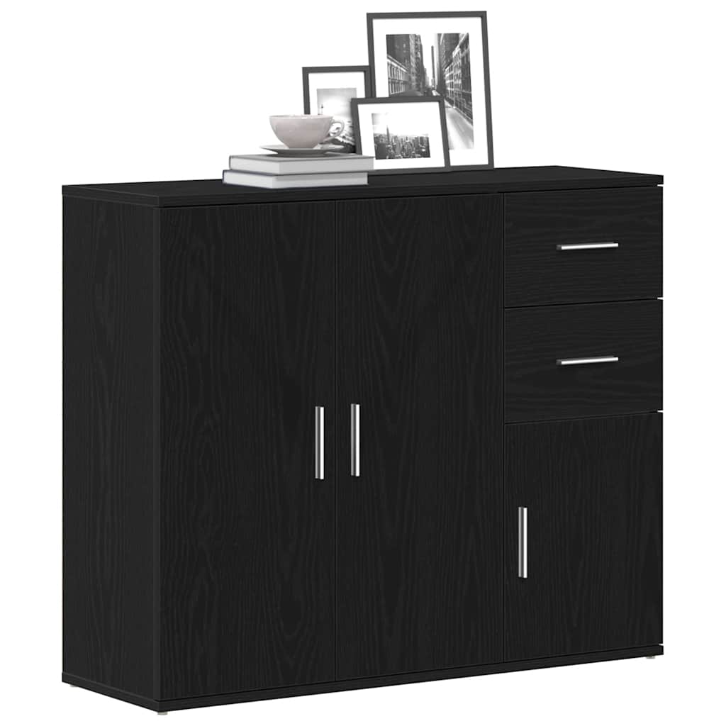 Buffet chêne noir 91x29,5x75 cm bois d'ingénierie - XIOS