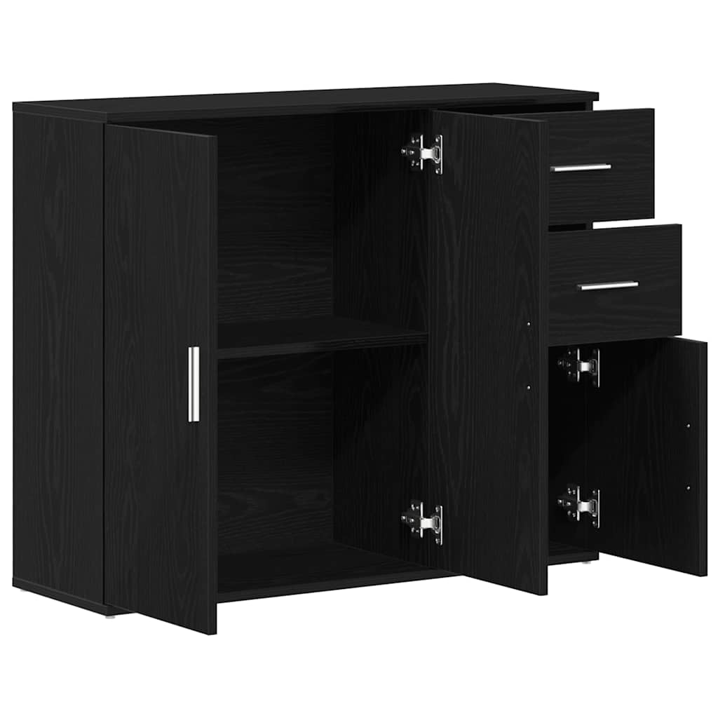 Buffet chêne noir 91x29,5x75 cm bois d'ingénierie - XIOS