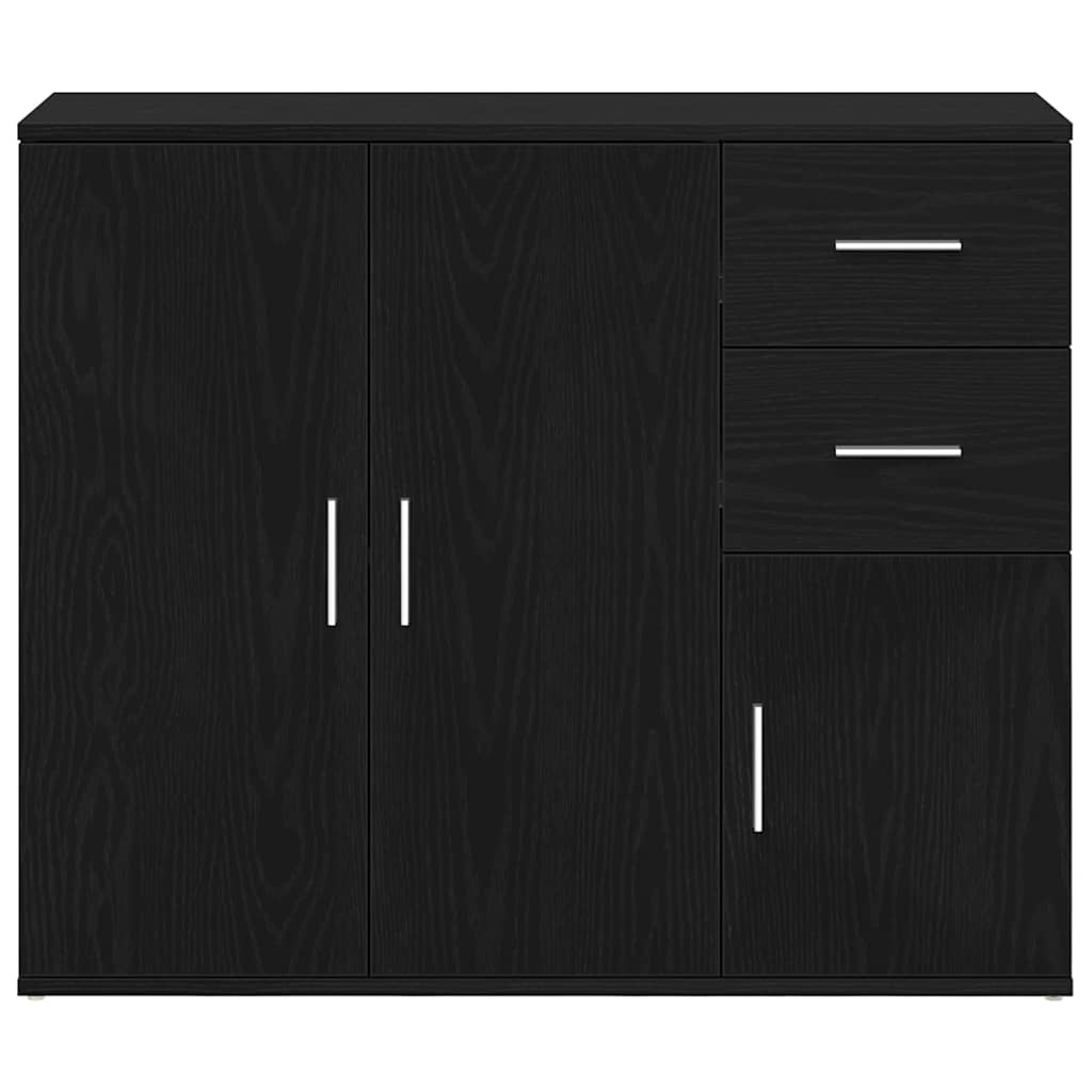 Buffet chêne noir 91x29,5x75 cm bois d'ingénierie - XIOS