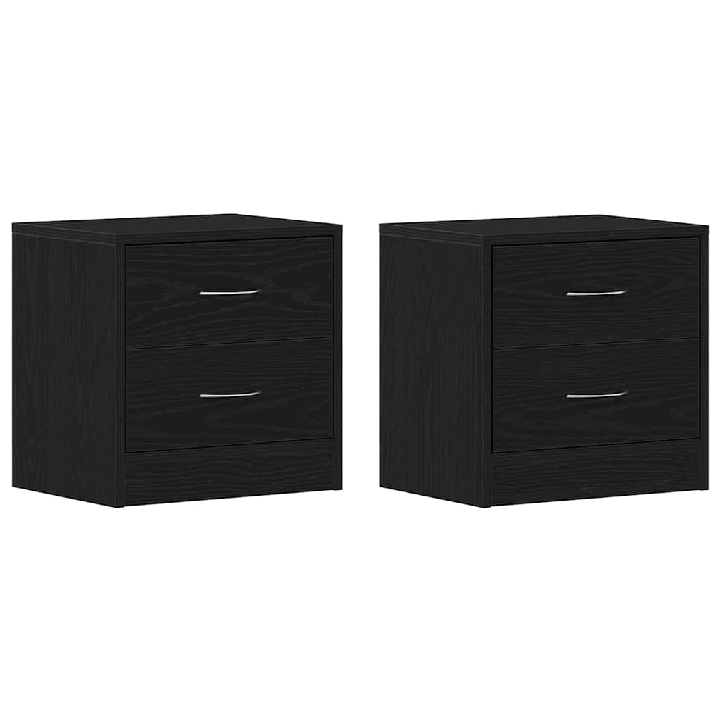 Tables de chevet 2pcs chêne noir 40x30x40cm bois d'ingénierie - XIOS