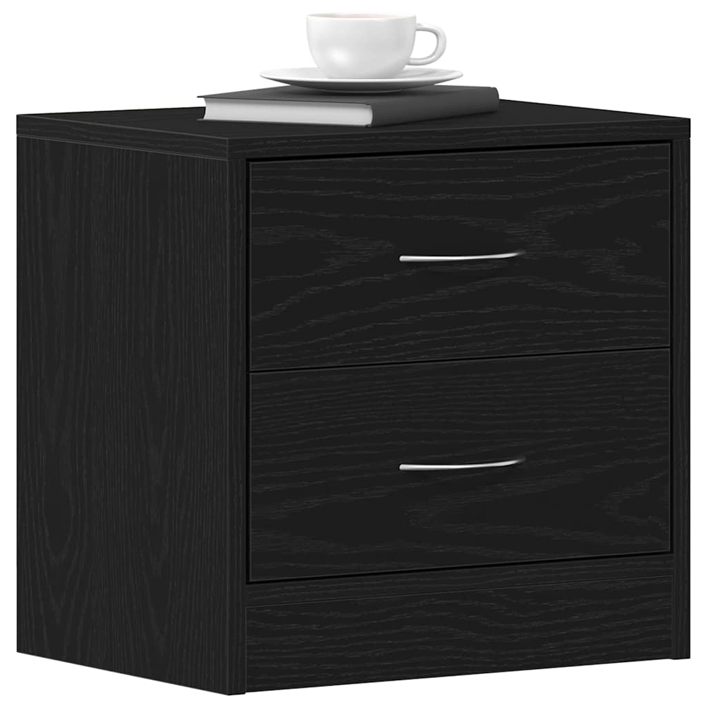 Tables de chevet 2pcs chêne noir 40x30x40cm bois d'ingénierie - XIOS
