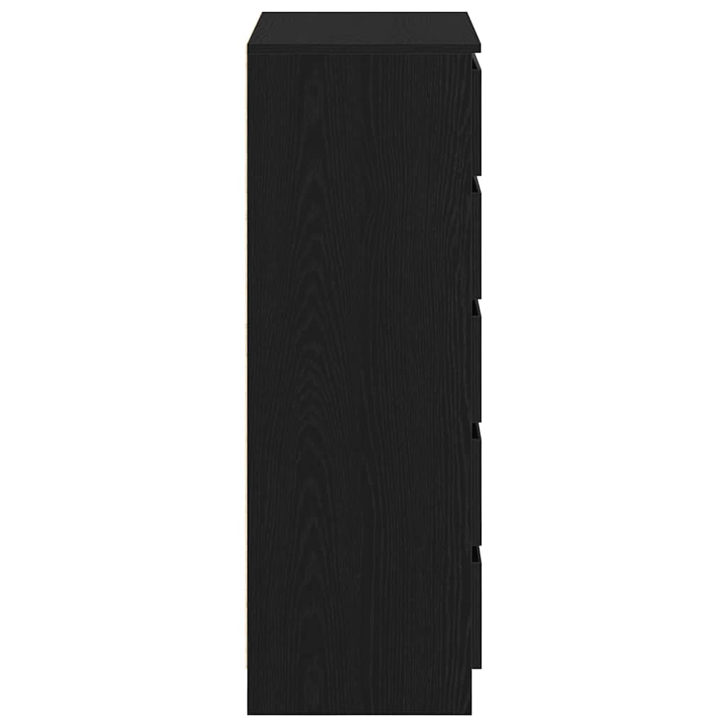 Meuble à tiroirs en chêne noir 60x36x103 cm bois d'ingénierie - XIOS