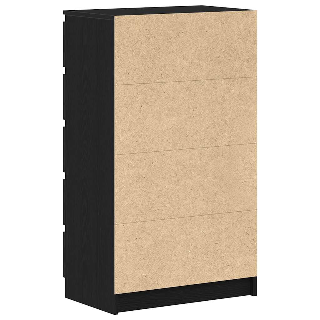 Meuble à tiroirs en chêne noir 60x36x103 cm bois d'ingénierie - XIOS