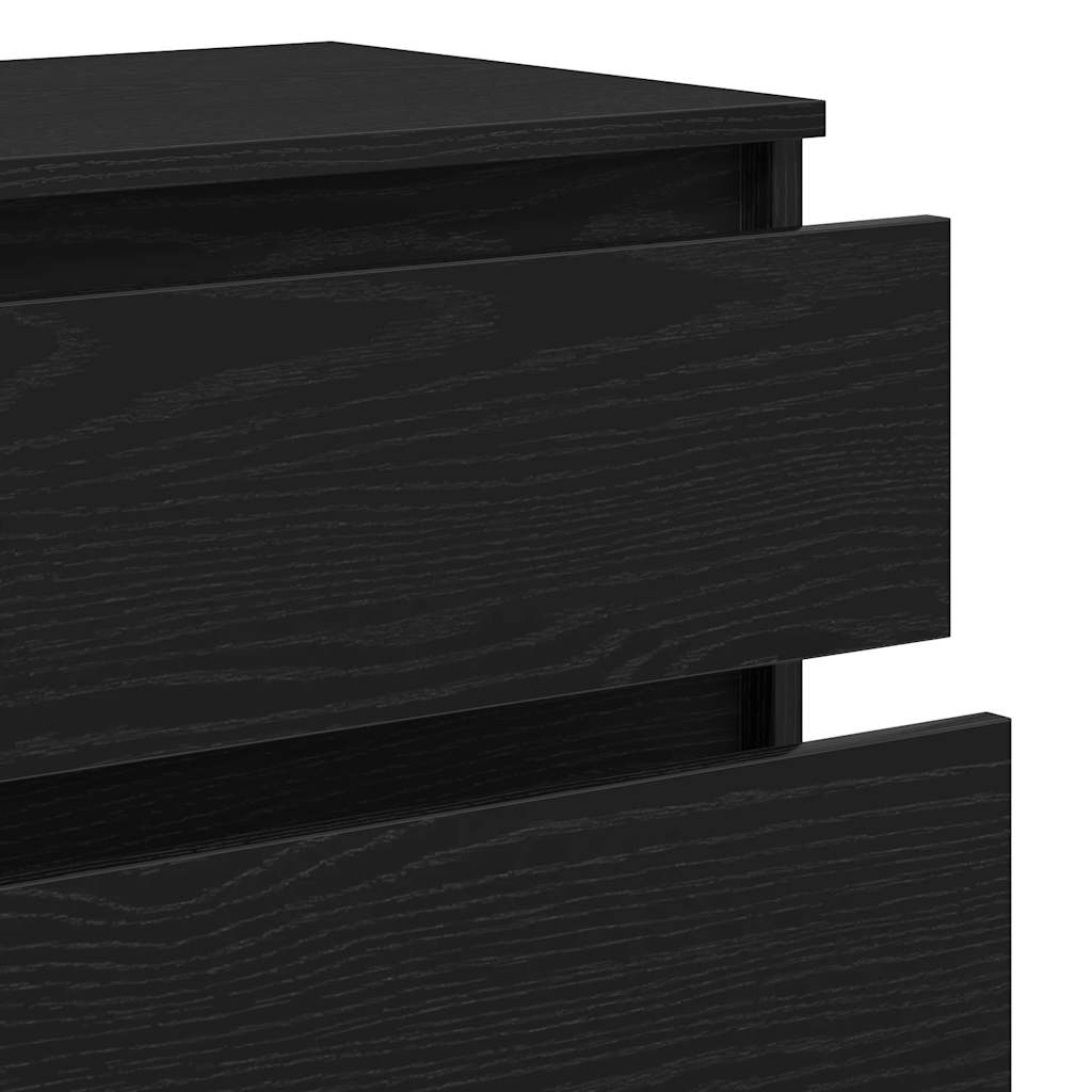 Meuble à tiroirs en chêne noir 60x36x103 cm bois d'ingénierie - XIOS