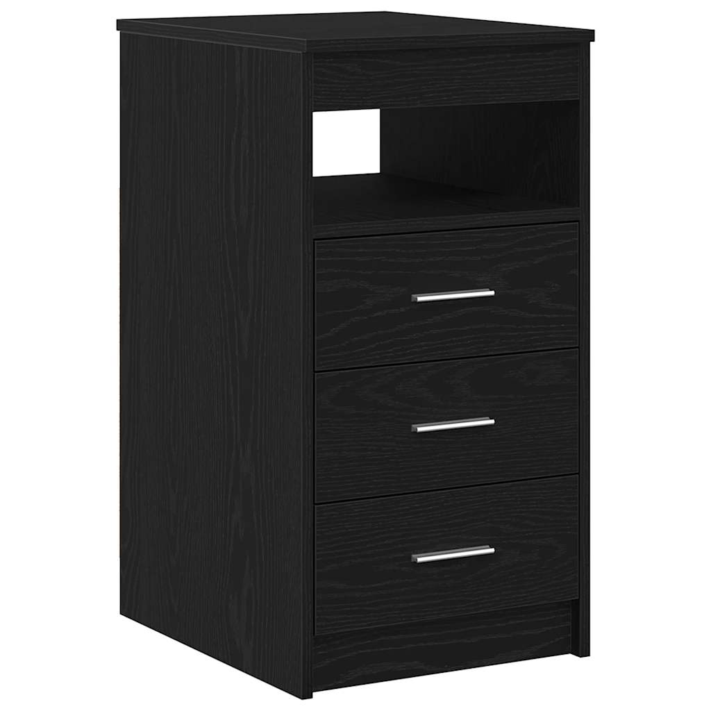 Meuble à tiroirs en chêne noir 40x50x76 cm bois d'ingénierie - XIOS