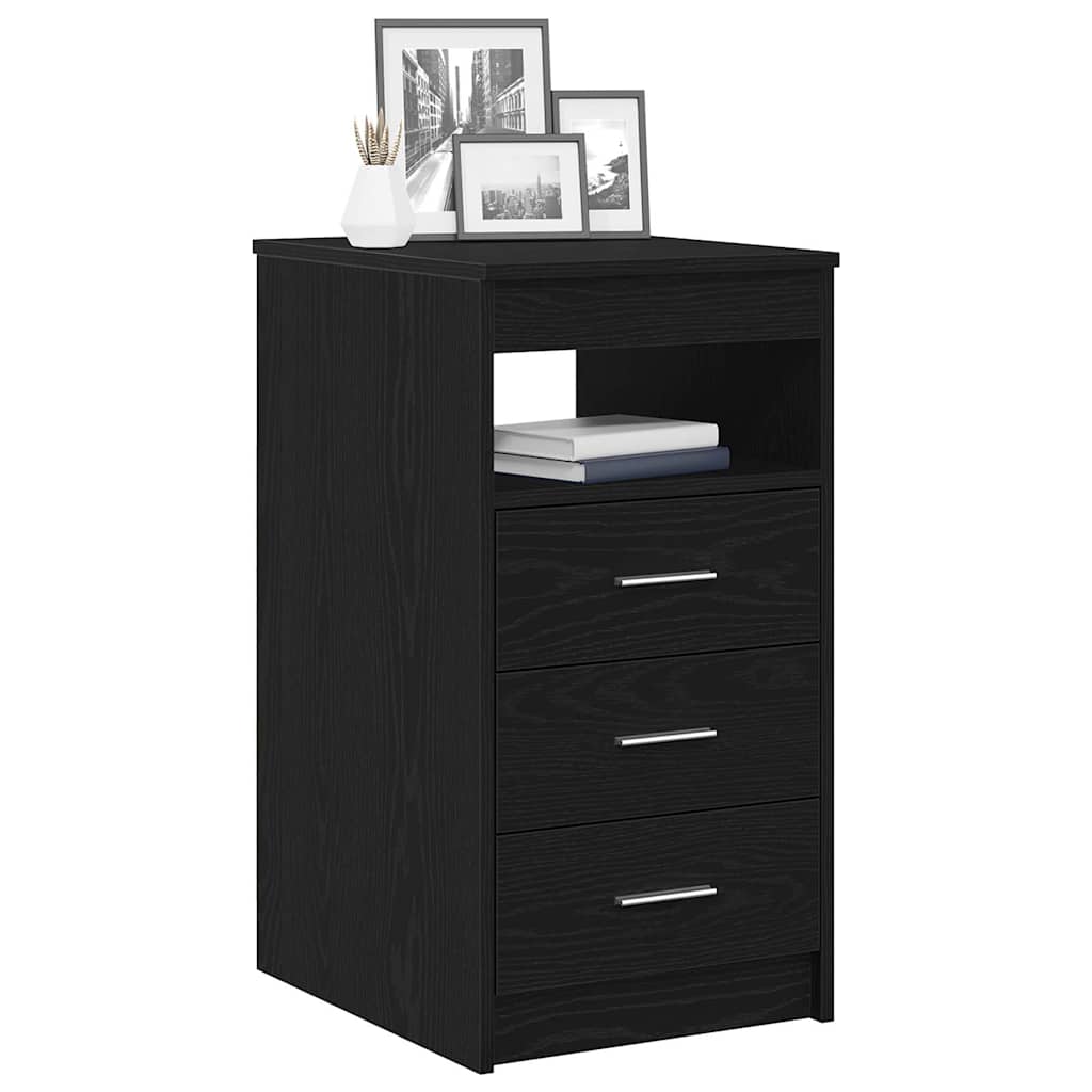Meuble à tiroirs en chêne noir 40x50x76 cm bois d'ingénierie - XIOS