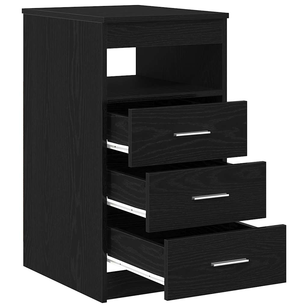 Meuble à tiroirs en chêne noir 40x50x76 cm bois d'ingénierie - XIOS