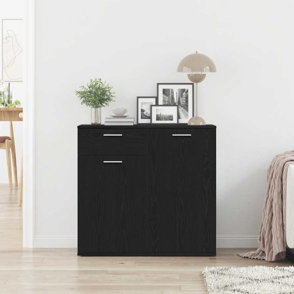 Buffet en chêne noir 80x36x75 cm bois d'ingénierie - XIOS