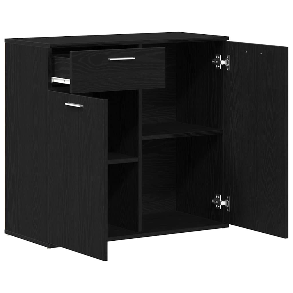 Buffet en chêne noir 80x36x75 cm bois d'ingénierie - XIOS
