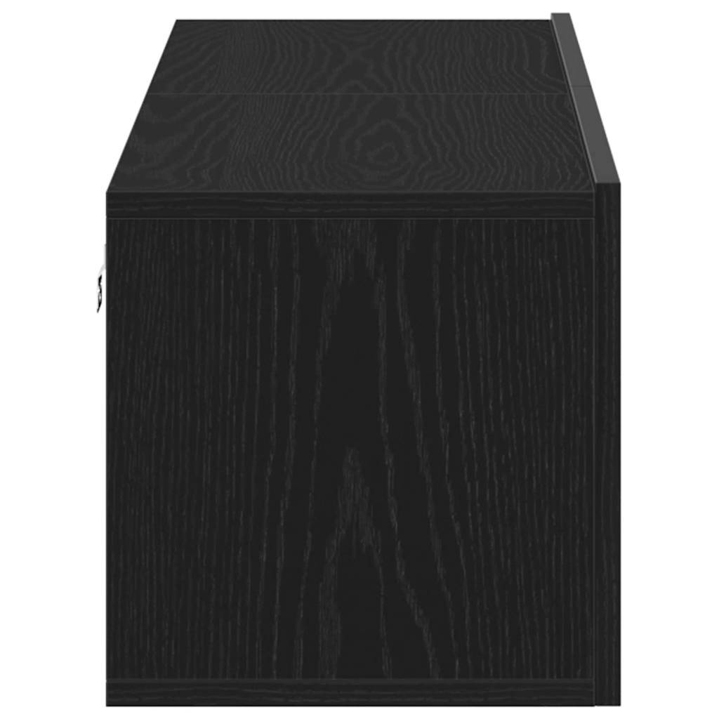 Meuble TV chêne noir 120x30x30,5 cm bois d'ingénierie - XIOS