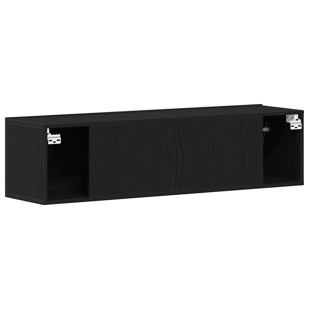 Meuble TV chêne noir 120x30x30,5 cm bois d'ingénierie - XIOS