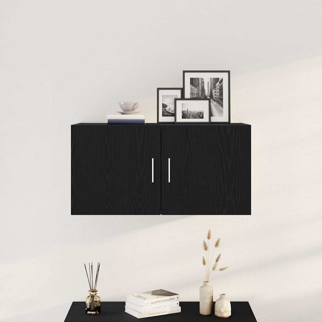 Armoire murale chêne noir 80x39x40 cm bois d'ingénierie - XIOS
