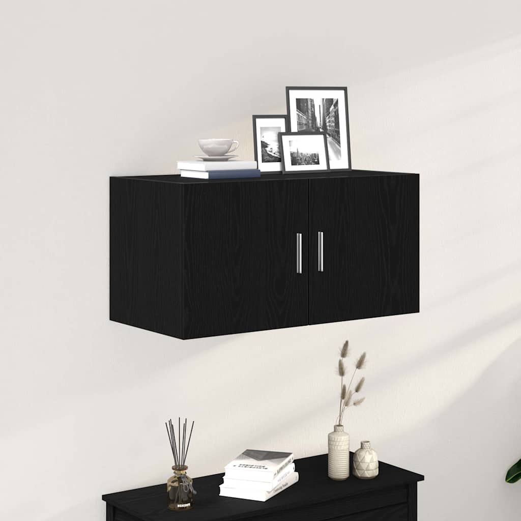Armoire murale chêne noir 80x39x40 cm bois d'ingénierie - XIOS