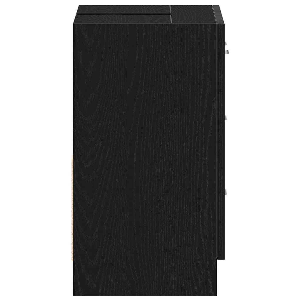 Armoire d'évier chêne noir 63x30x54 cm Bois d'ingénierie Ensembles de mobilier pour salles de bains vidaXL