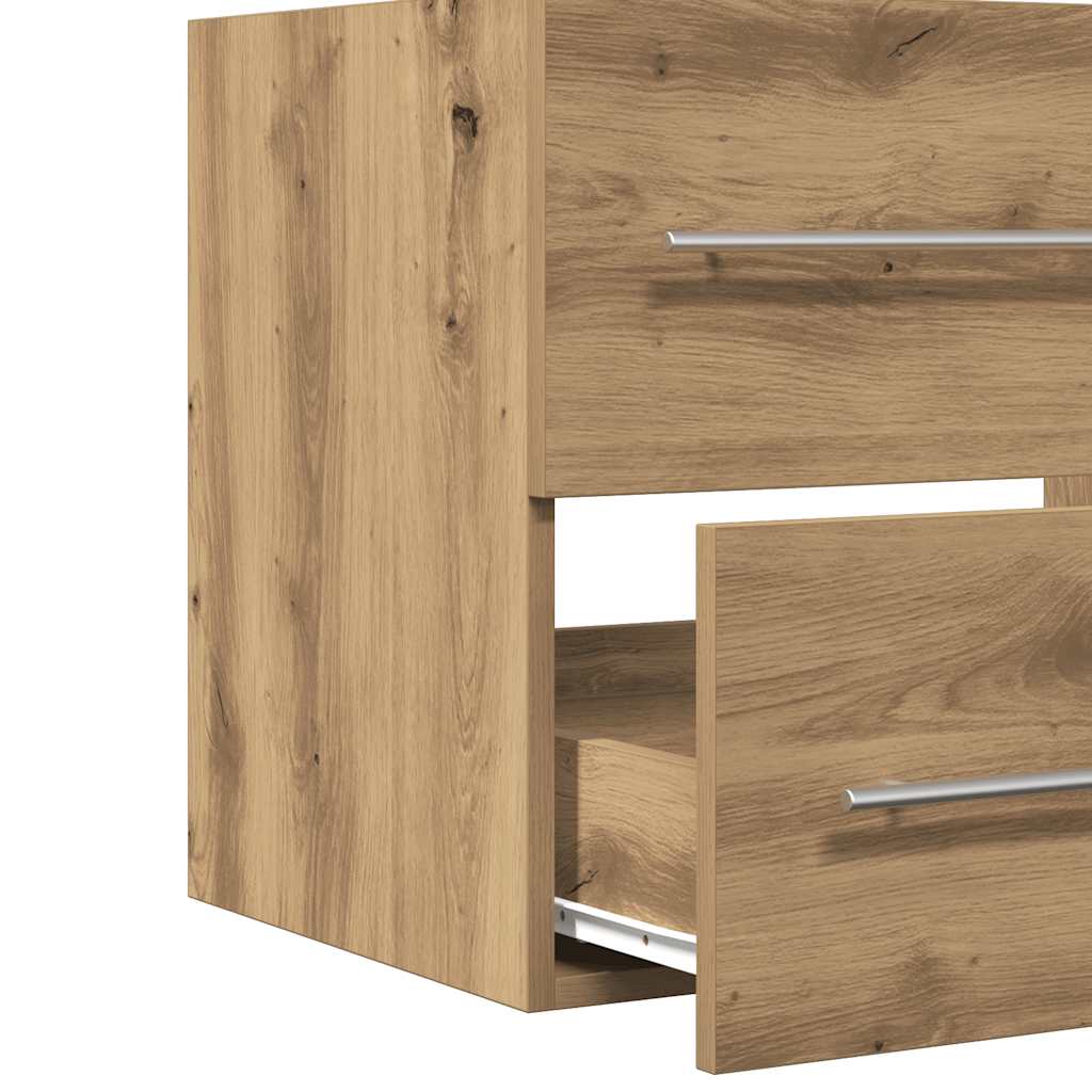 Armoire lavabo de salle de bain chêne artisanal bois ingénierie Ensembles de mobilier pour salles de bains vidaXL