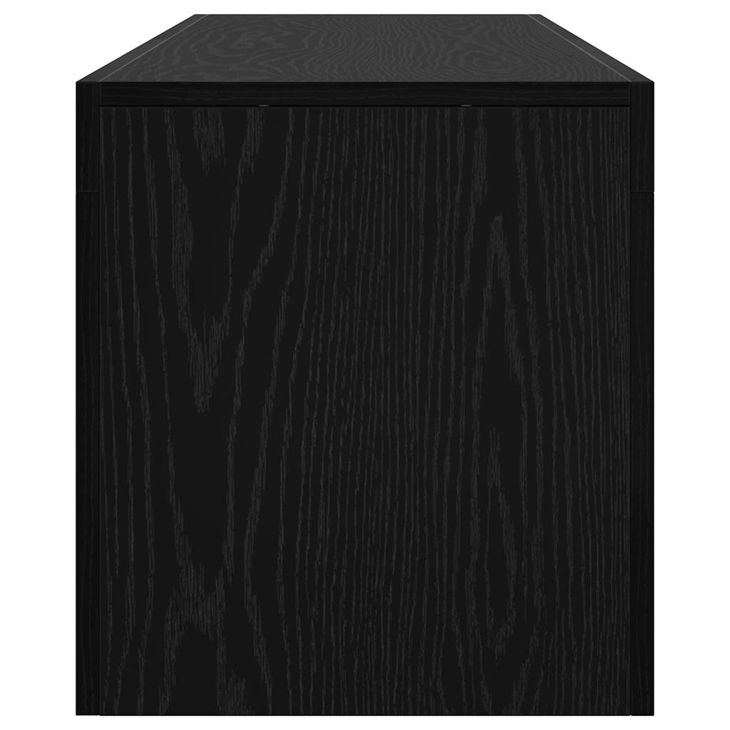 Meuble TV avec éclairage LED en chêne noir 140 x 36,5 x 40 cm bois composite - XIOS