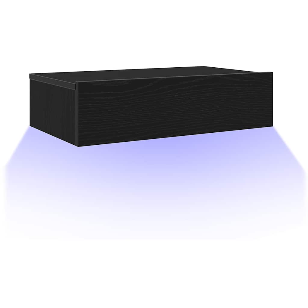 Meuble TV avec éclairage LED Chêne noir 60 x 35 x 15,5 cm - XIOS