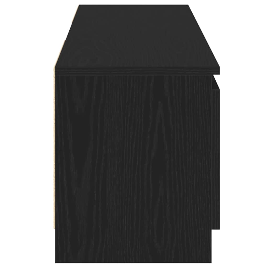 Meuble TV avec éclairage LED en chêne noir 120 x 30 x 36 cm bois d'ingénierie