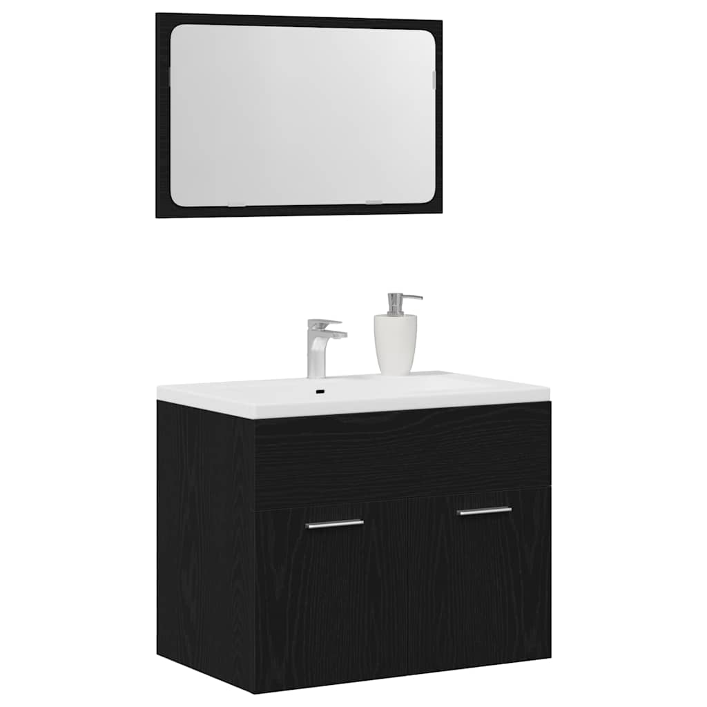 Ensemble de meubles salle de bain 2 pcs chêne noir Ensembles de mobilier pour salles de bains vidaXL