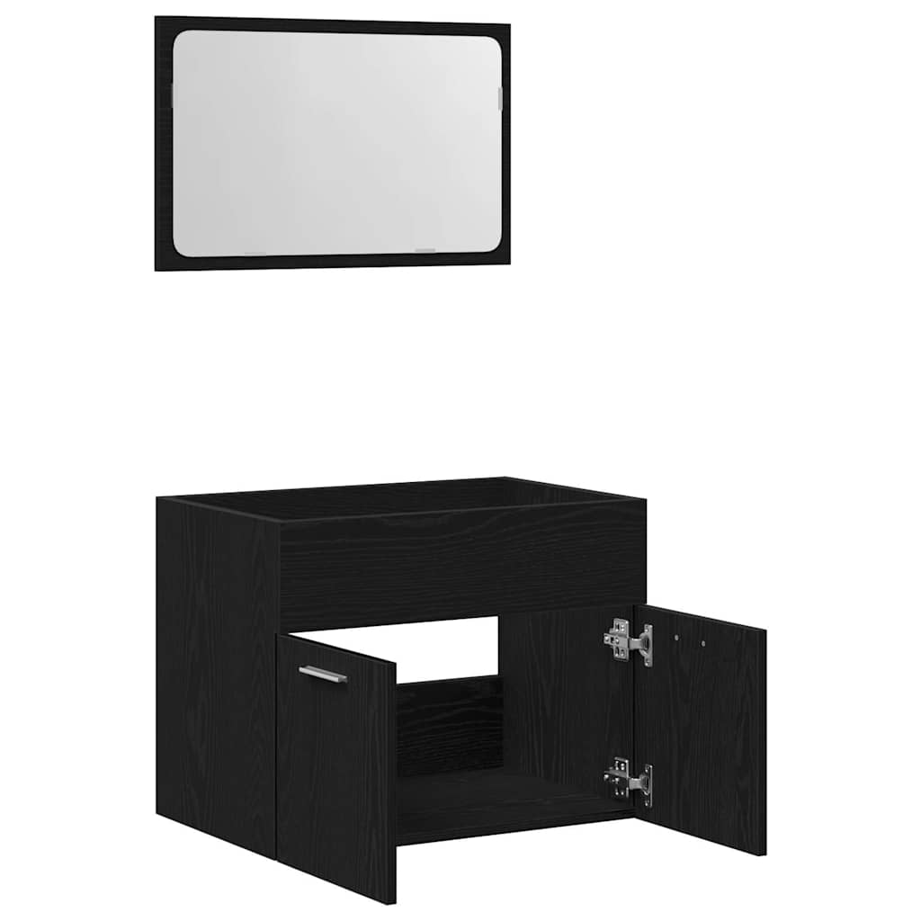 Ensemble de meubles salle de bain 2 pcs chêne noir Ensembles de mobilier pour salles de bains vidaXL
