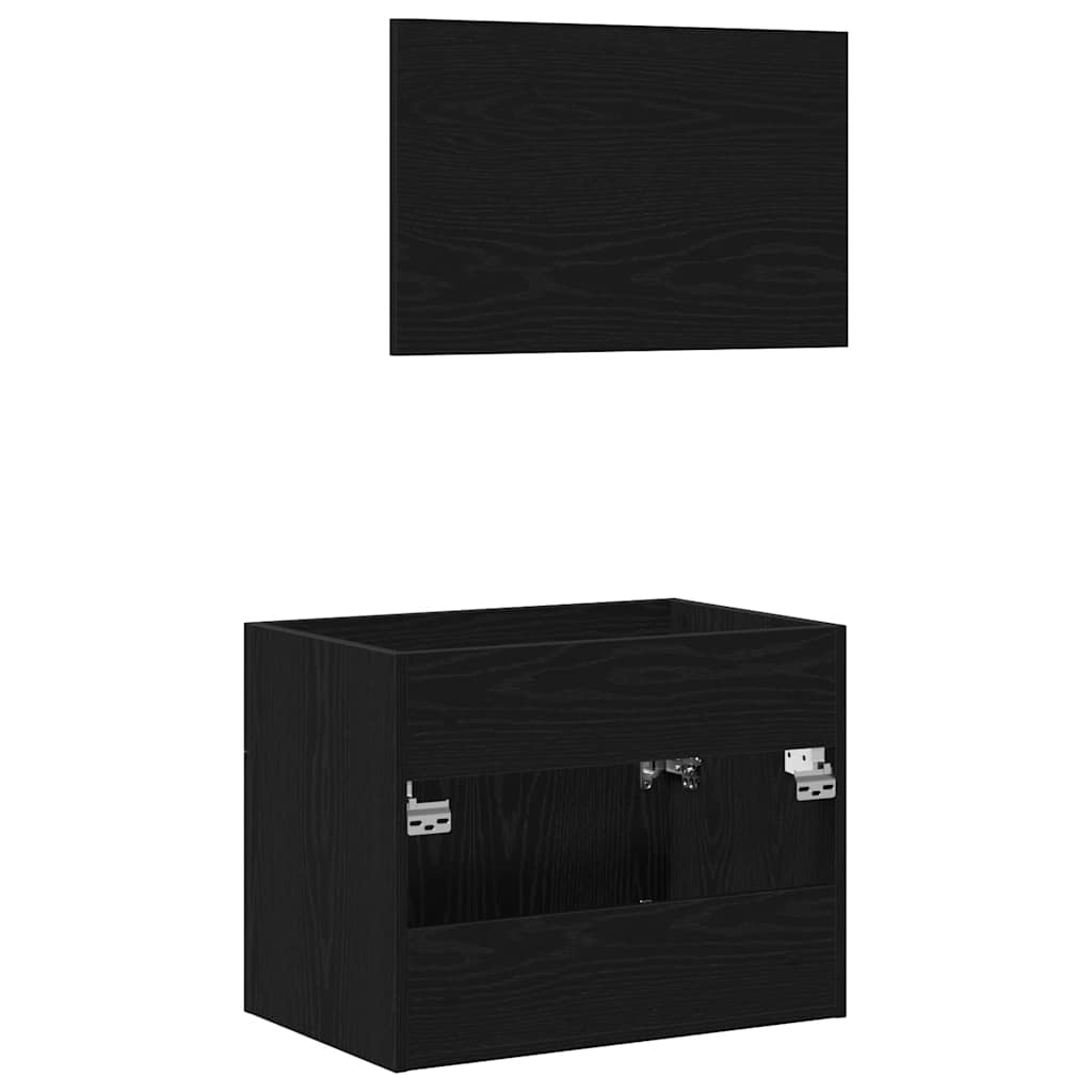 Ensemble de meubles salle de bain 2 pcs chêne noir Ensembles de mobilier pour salles de bains vidaXL