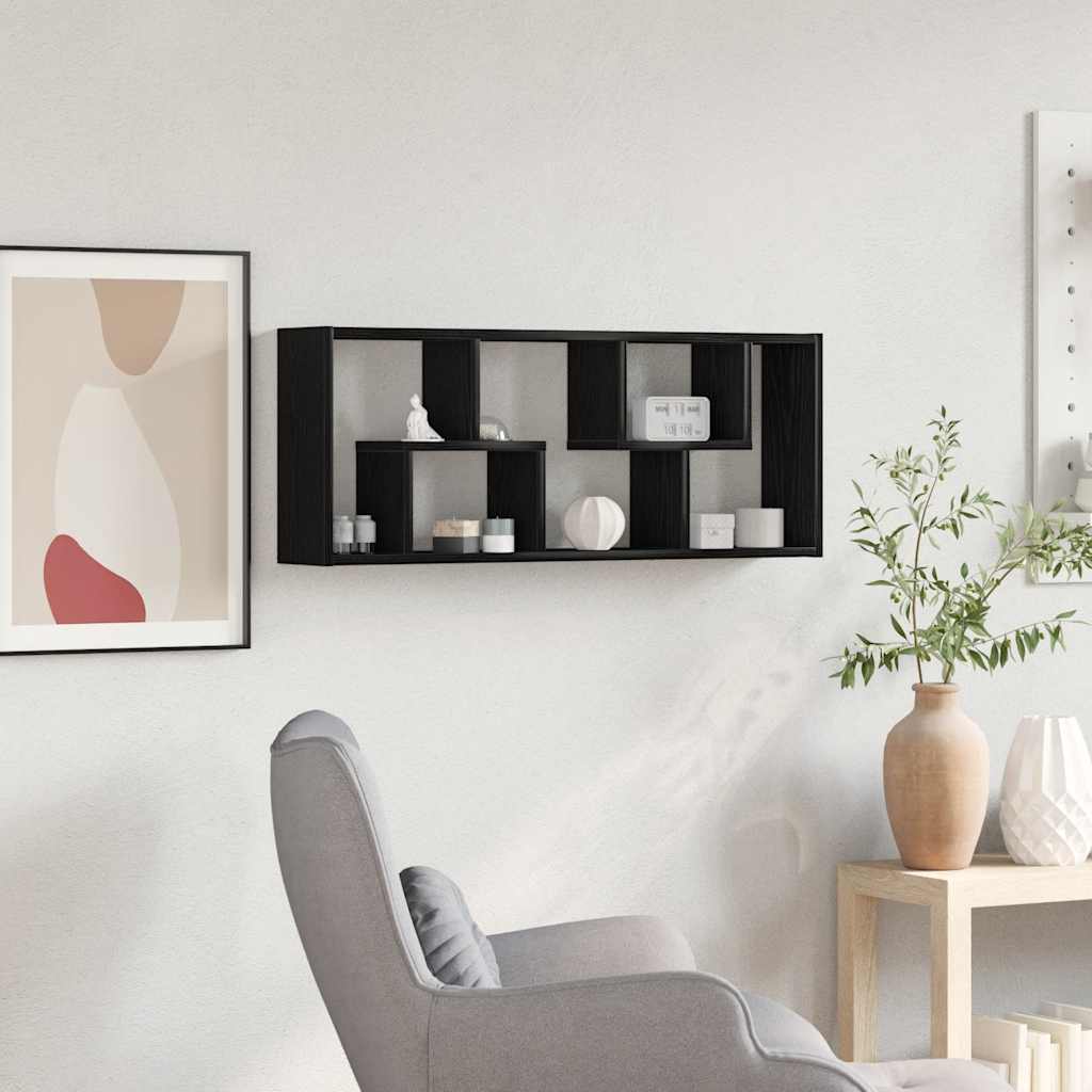 Étagère murale Chêne noir 36x16x90 cm Bois d'ingénierie - XIOS