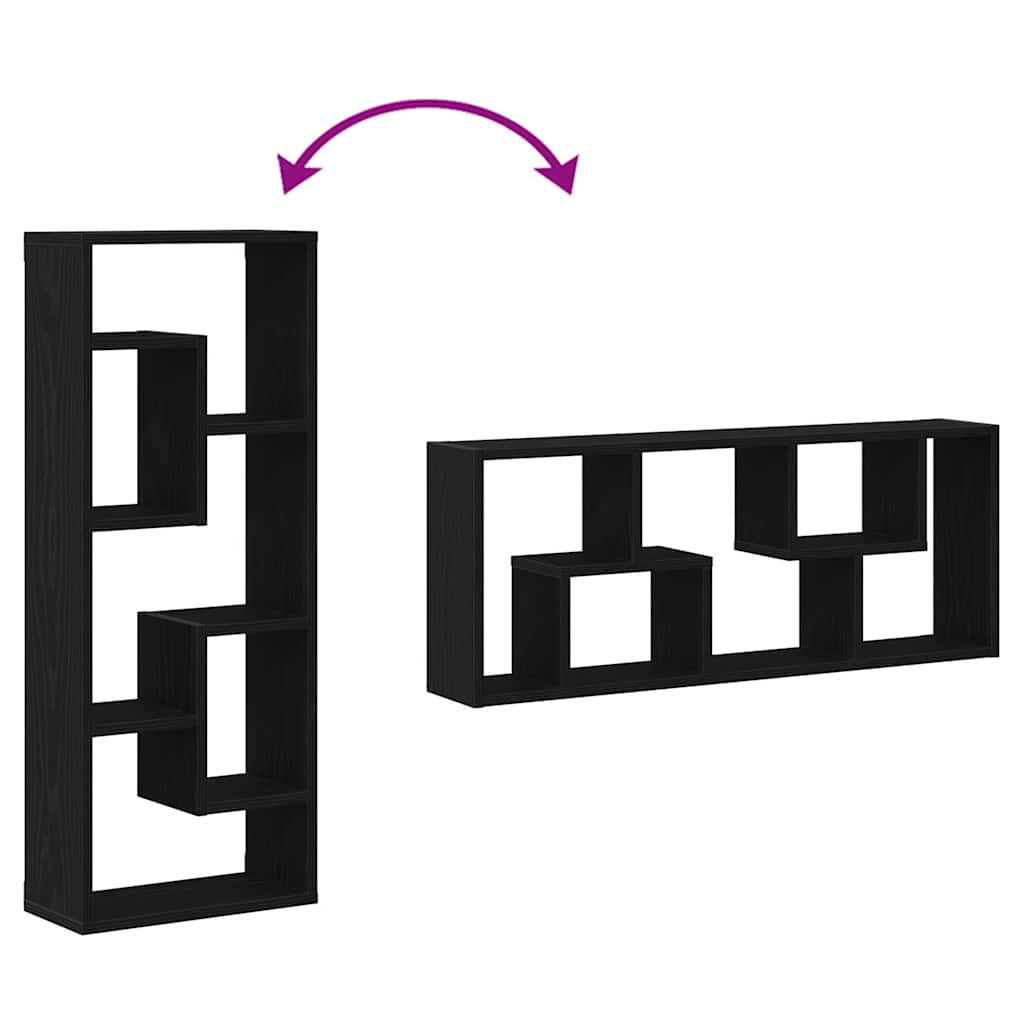 Étagère murale Chêne noir 36x16x90 cm Bois d'ingénierie - XIOS