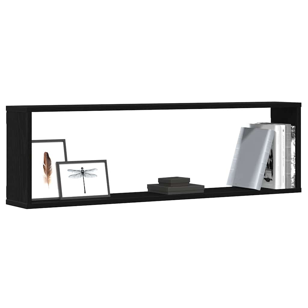 Étagères murales cube 2 pcs chêne noir 100x15x30 cm bois - XIOS