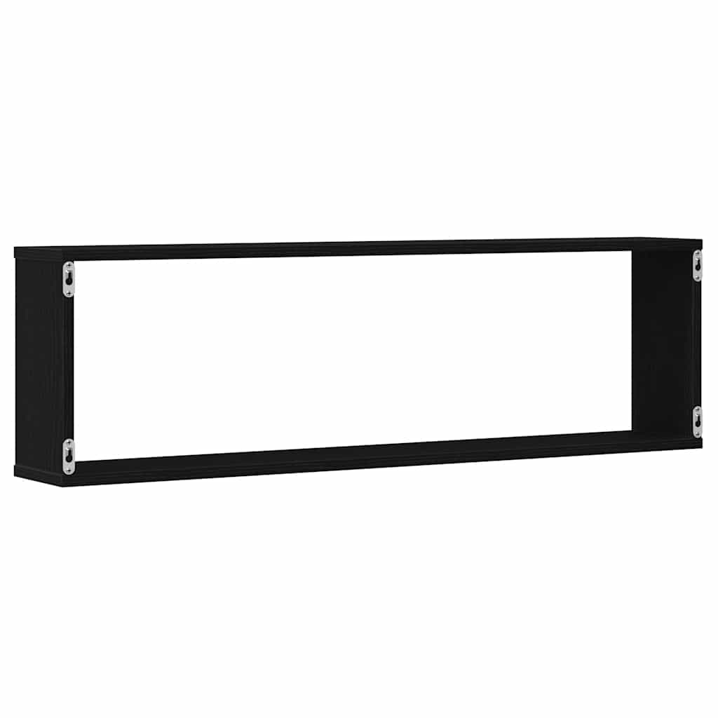 Étagères murales cube 2 pcs chêne noir 100x15x30 cm bois - XIOS
