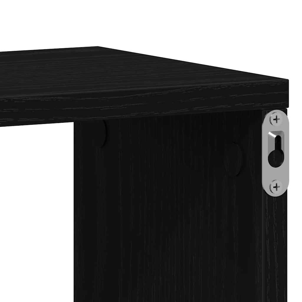 Étagères murales cube 2 pcs chêne noir 100x15x30 cm bois - XIOS