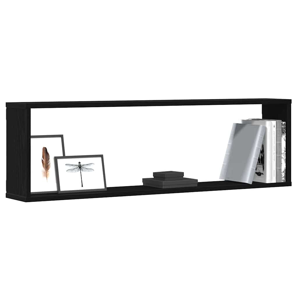 Étagères murales cube 4 pcs chêne noir 100x15x30 cm bois - XIOS