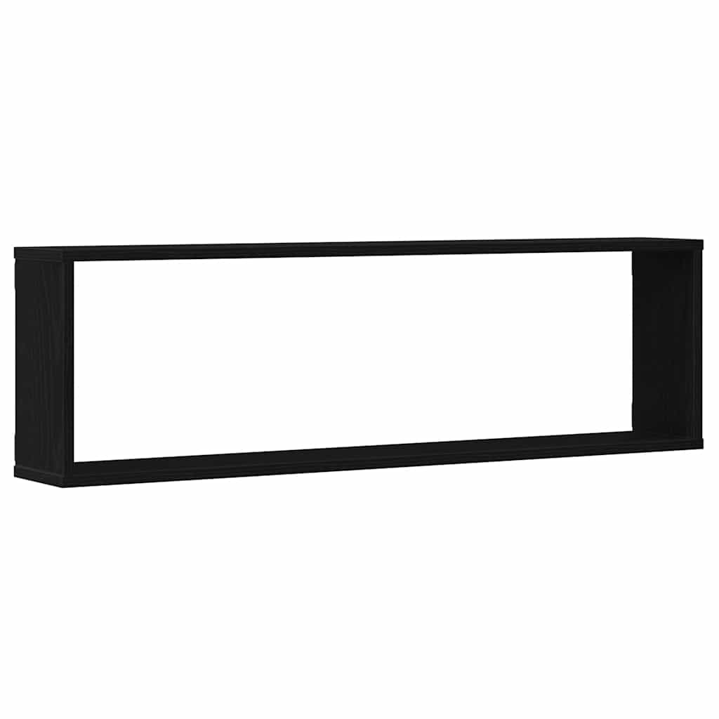 Étagères murales cube 4 pcs chêne noir 100x15x30 cm bois - XIOS