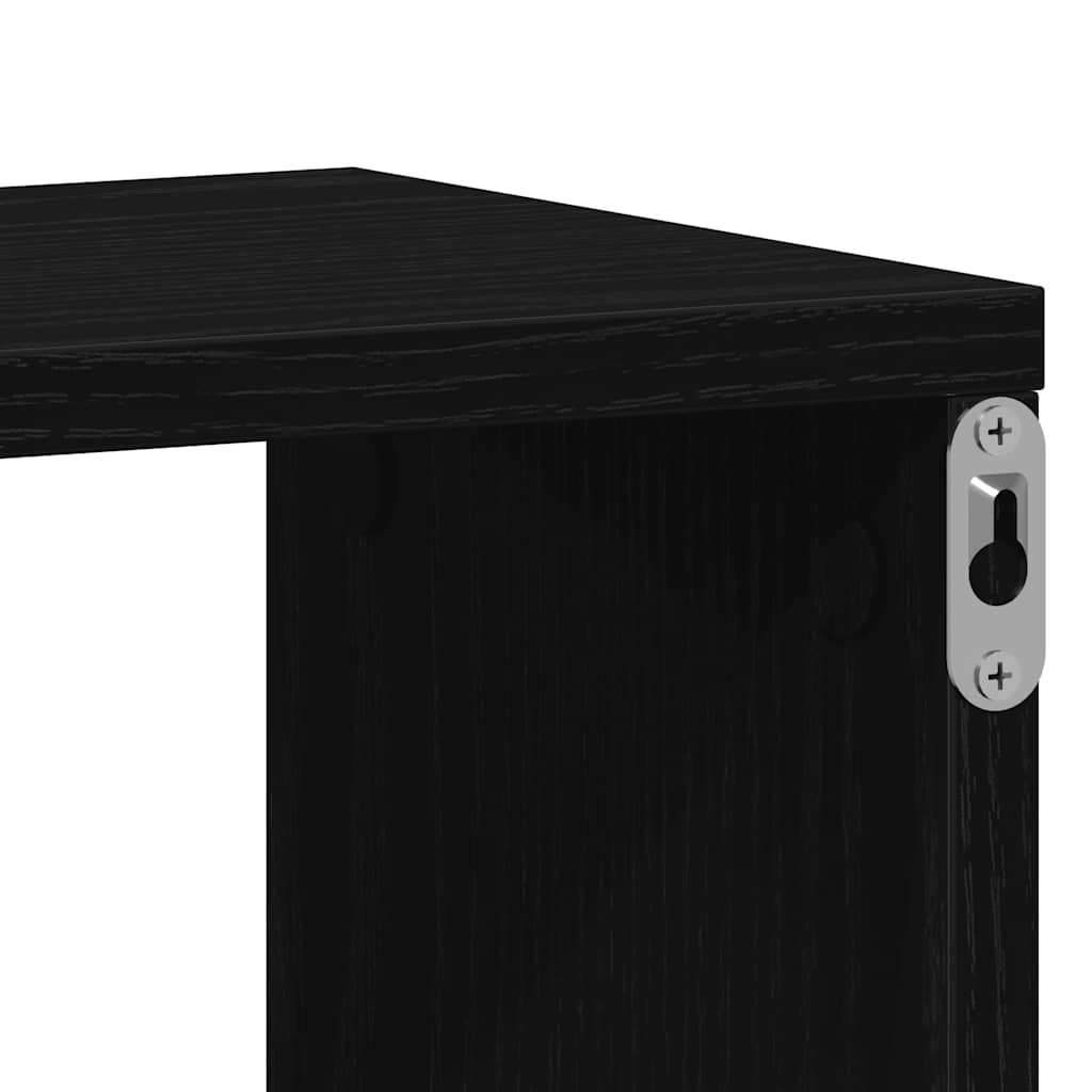 Étagères murales cube 4 pcs chêne noir 100x15x30 cm bois - XIOS