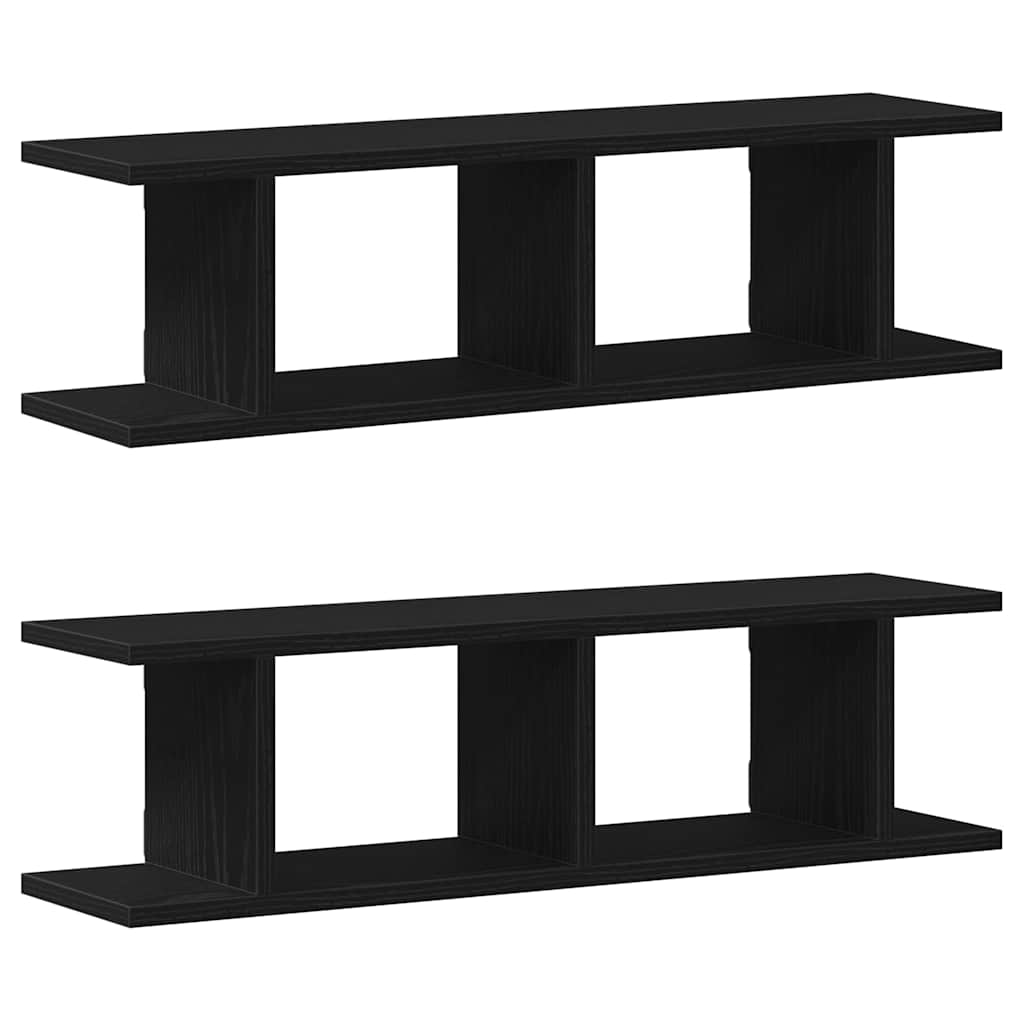 Étagères murales 2 pcs chêne noir 75x18x20 cm bois d'ingénierie - XIOS