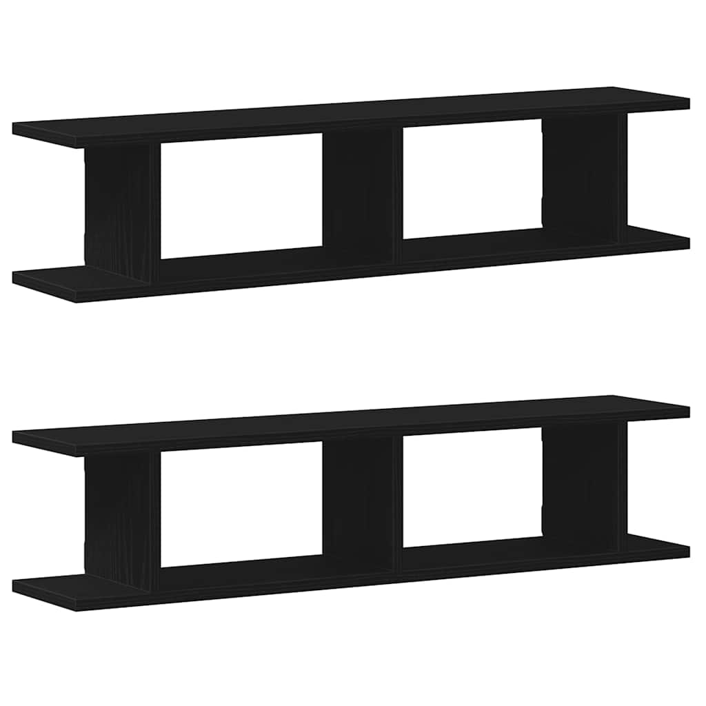 Étagères murales 2 pcs chêne noir 90x18x20 cm bois d'ingénierie - XIOS