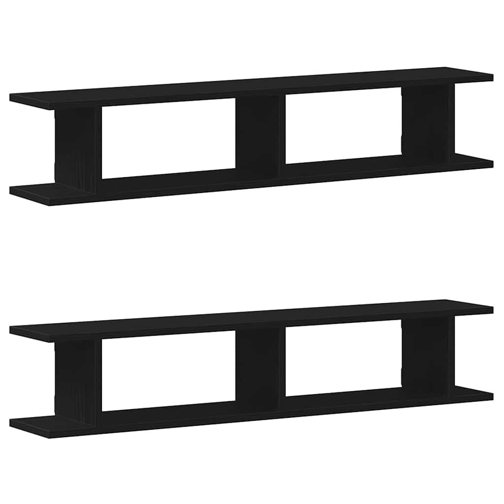 Étagères murales 2 pcs chêne noir 105x18x20 cm bois ingénierie - XIOS