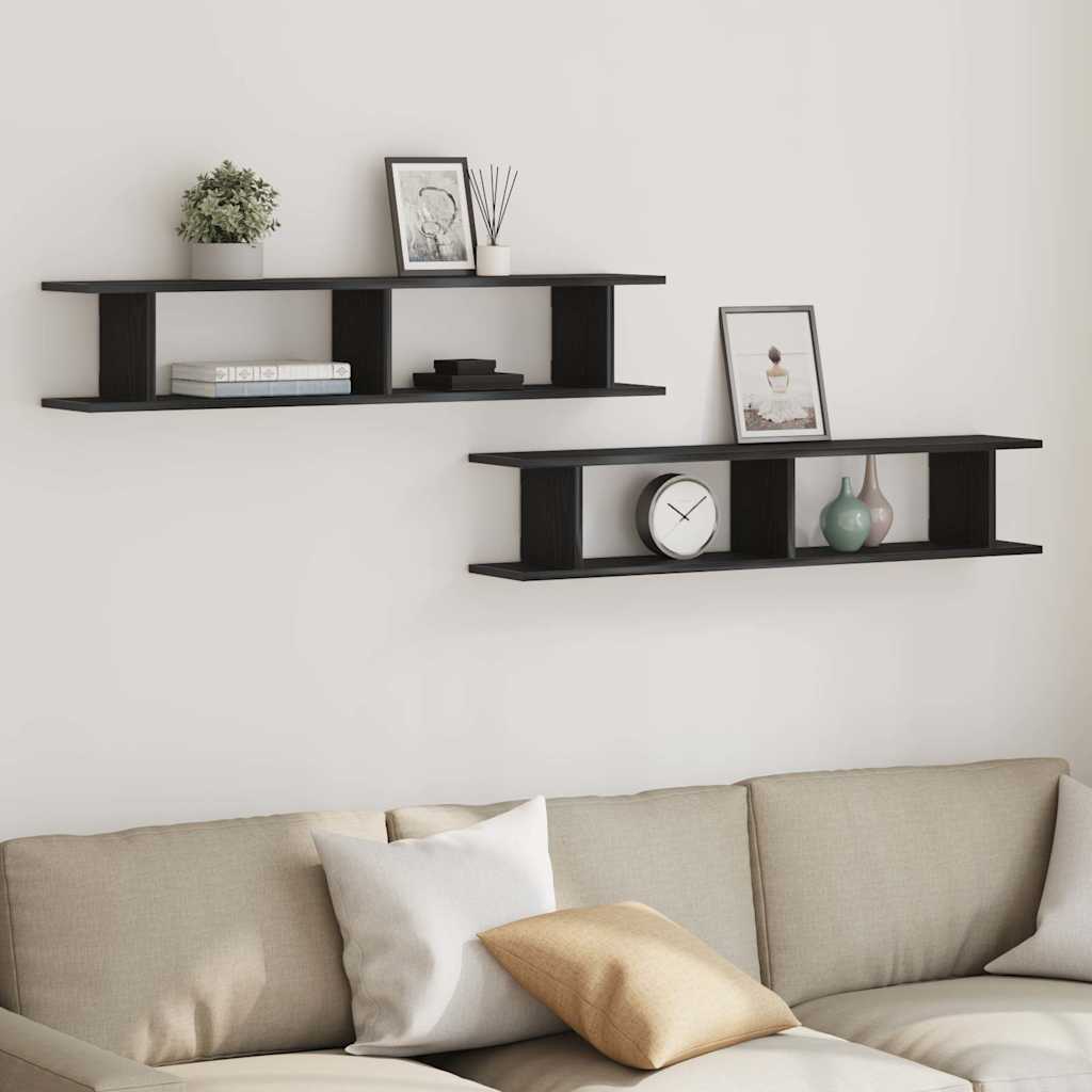 Étagères murales 2 pcs chêne noir 105x18x20 cm bois ingénierie - XIOS