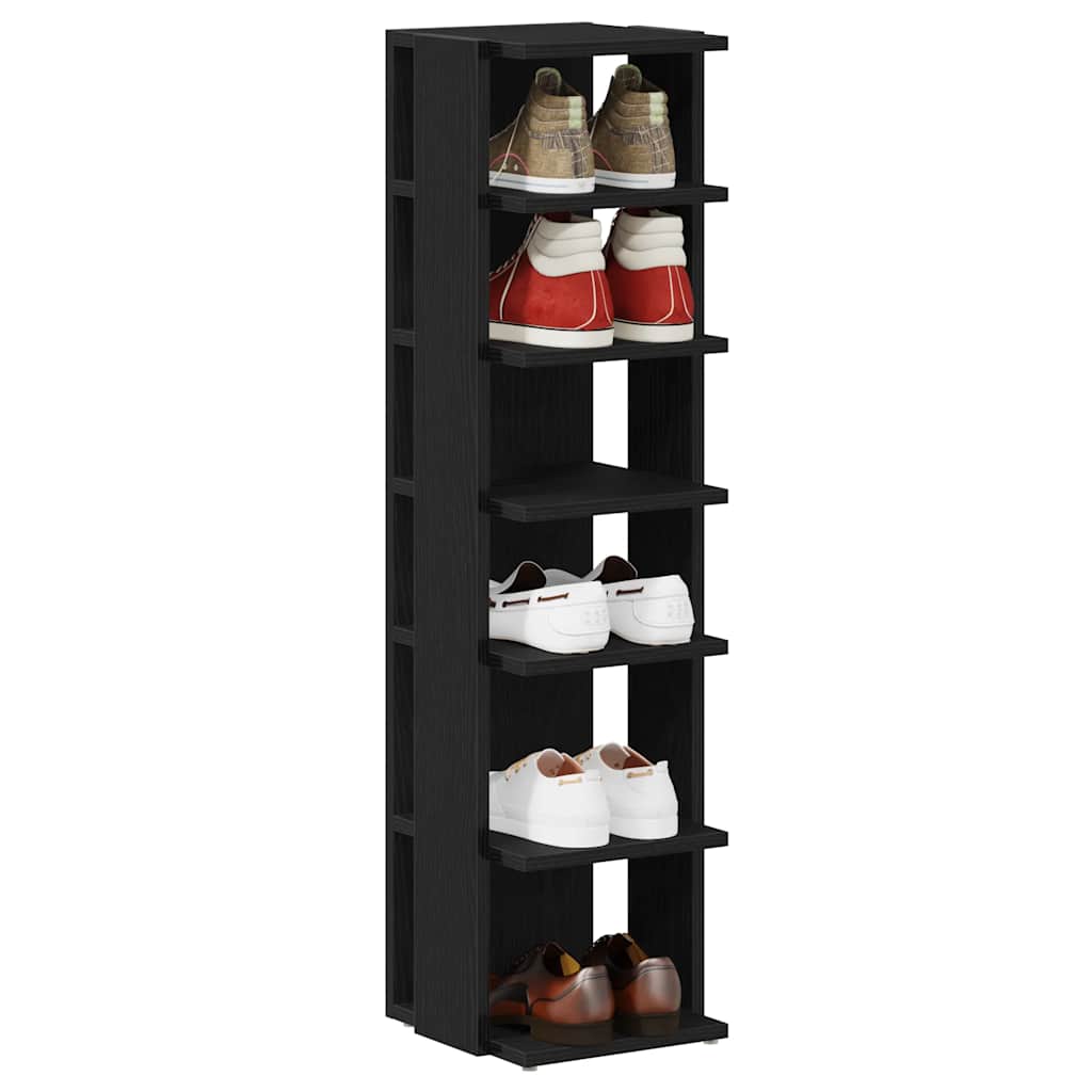 Meubles à chaussures 2 pcs Chêne noir 25x27x102 cm Bois d'ingénierie - XIOS