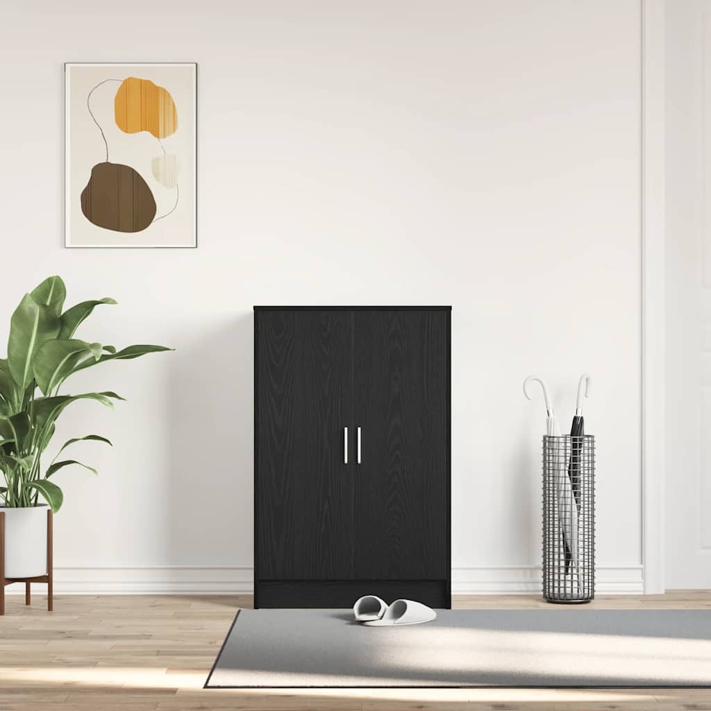 Armoire à chaussures chêne noir 60x35x92 cm bois d'ingénierie - XIOS
