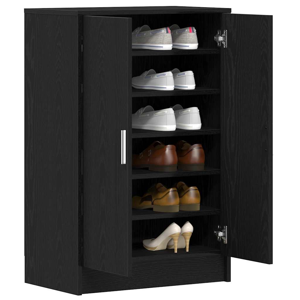 Armoire à chaussures chêne noir 60x35x92 cm bois d'ingénierie - XIOS