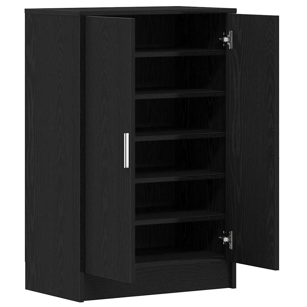Armoire à chaussures chêne noir 60x35x92 cm bois d'ingénierie - XIOS