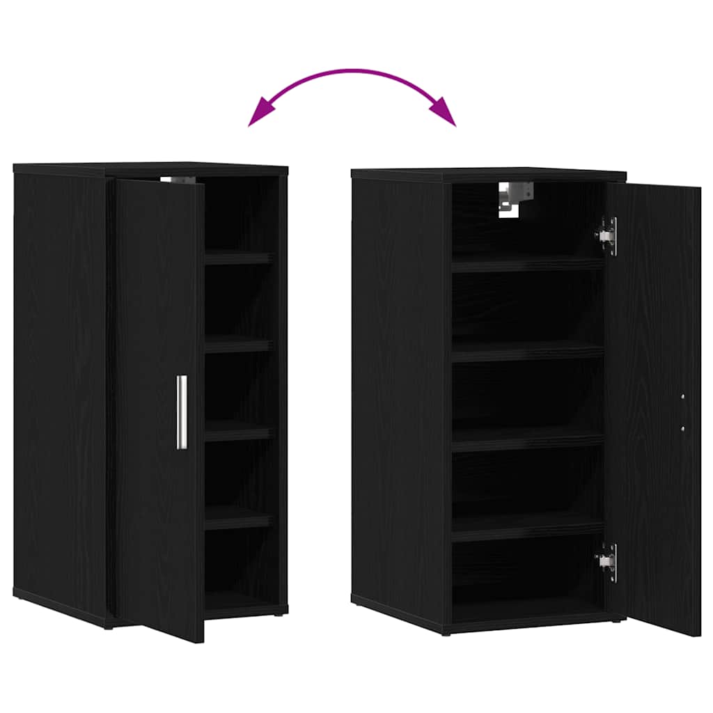 Armoire à chaussures chêne noir 32x35x70 cm bois ingénierie - XIOS