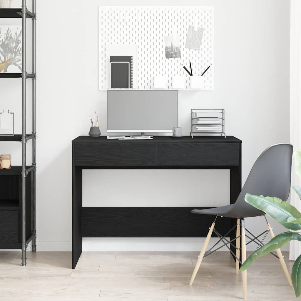 Bureau chêne noir 101x50x76,5 cm Bois d'ingénierie Bureaux vidaXL